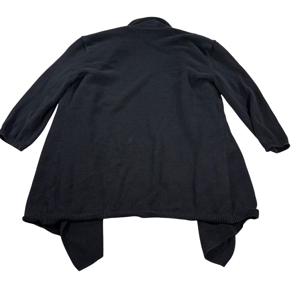 Talbots Petites Black Linen Blend Knit Open Front Cardigan‎ Sweater S - Picture 2 of 8